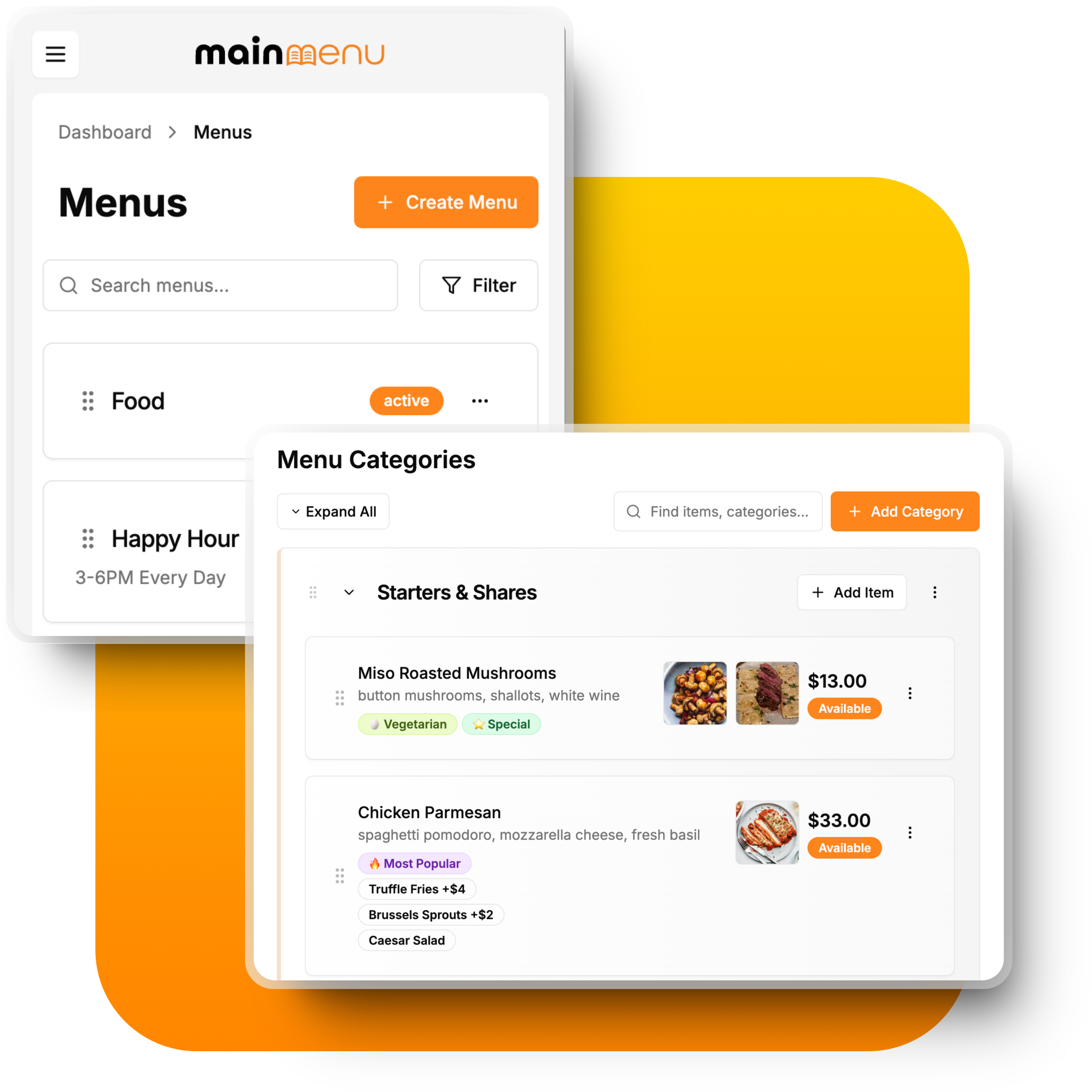 Menu Creation Feature