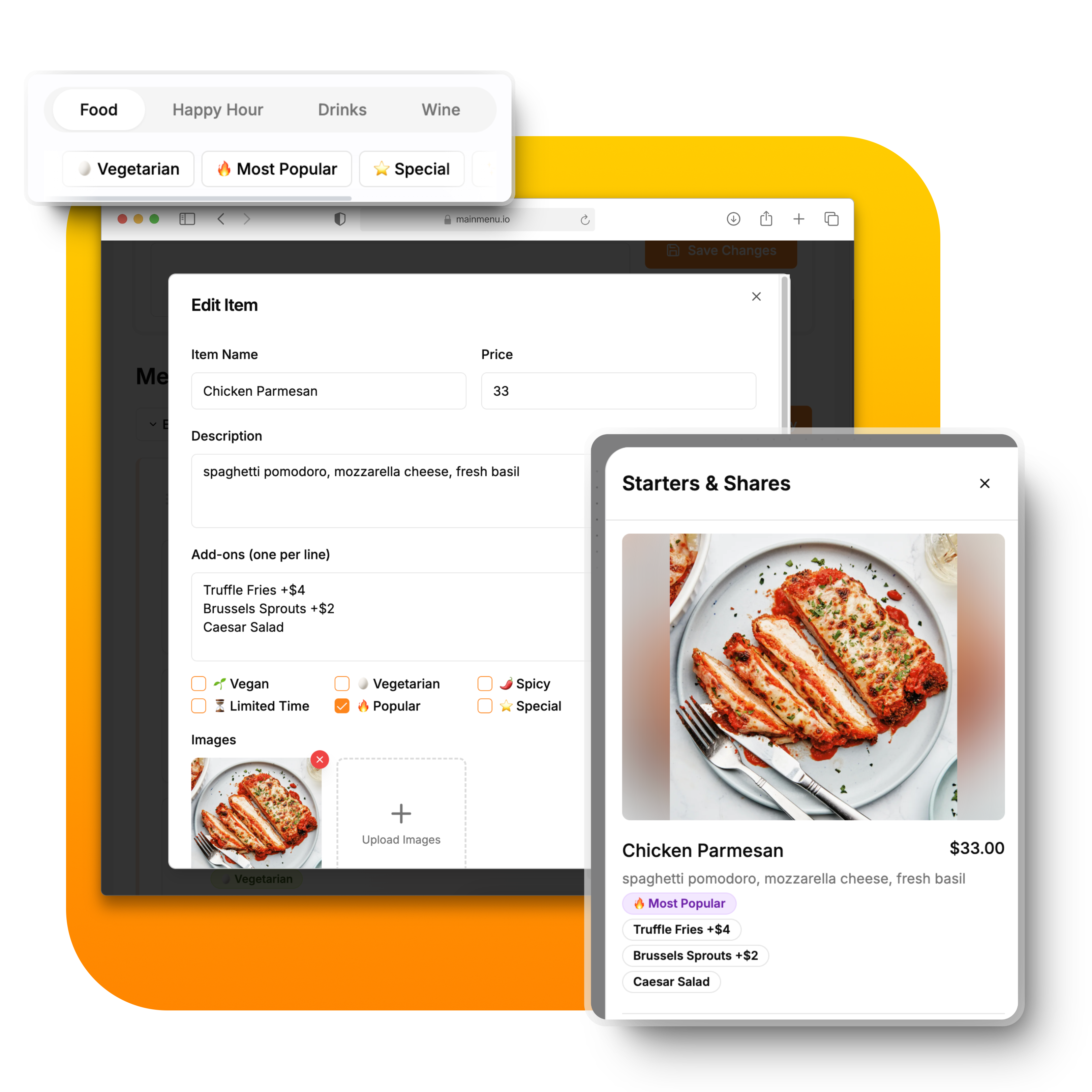 Menu Creation Feature